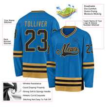 Charger l&#39;image dans la galerie, Custom Blue Black-Old Gold Hockey Jersey
