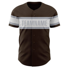 Charger l&#39;image dans la galerie, Custom Brown White-Gray Authentic Baseball Jersey
