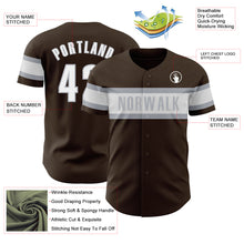 Charger l&#39;image dans la galerie, Custom Brown White-Gray Authentic Baseball Jersey
