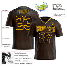 Charger l&#39;image dans la galerie, Custom Brown Gold-Black Mesh Authentic Football Jersey
