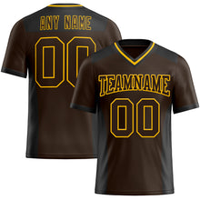 Charger l&#39;image dans la galerie, Custom Brown Gold-Black Mesh Authentic Football Jersey
