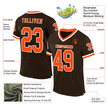 Charger l&#39;image dans la galerie, Custom Brown Orange-White Mesh Authentic Throwback Football Jersey
