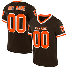 Charger l&#39;image dans la galerie, Custom Brown Orange-White Mesh Authentic Throwback Football Jersey
