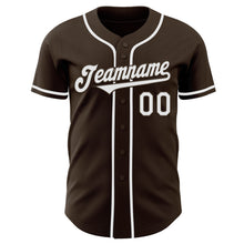 Load image into Gallery viewer, Custom Brown White Authentic Baseball Jersey
