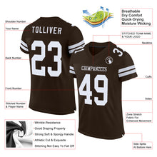 Charger l&#39;image dans la galerie, Custom Brown White Mesh Authentic Football Jersey
