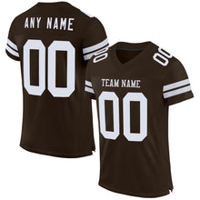 Charger l&#39;image dans la galerie, Custom Brown White Mesh Authentic Football Jersey
