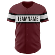 Charger l&#39;image dans la galerie, Custom Burgundy White-Black Authentic Baseball Jersey
