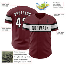 Charger l&#39;image dans la galerie, Custom Burgundy White-Black Authentic Baseball Jersey
