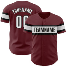 Загрузить изображение в средство просмотра галереи, Custom Burgundy White-Black Authentic Baseball Jersey
