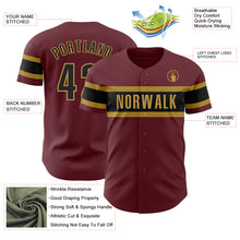 Charger l&#39;image dans la galerie, Custom Burgundy Black-Old Gold Authentic Baseball Jersey
