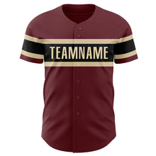 Laden Sie das Bild in den Galerie-Viewer, Custom Burgundy Black-City Cream Authentic Baseball Jersey
