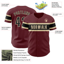 Charger l&#39;image dans la galerie, Custom Burgundy Black-City Cream Authentic Baseball Jersey
