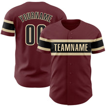 Charger l&#39;image dans la galerie, Custom Burgundy Black-City Cream Authentic Baseball Jersey
