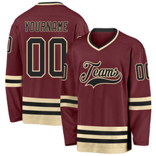 Charger l&#39;image dans la galerie, Custom Burgundy Black-Cream Hockey Jersey
