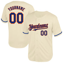 Load image into Gallery viewer, Custom Cream Royal-Orange Mesh Authentic Throwback Baseball Jersey
