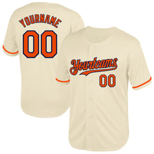 Load image into Gallery viewer, Custom Cream Orange-Navy Mesh Authentic Throwback Baseball Jersey
