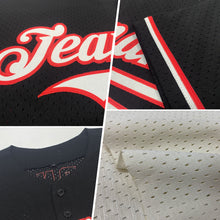 Load image into Gallery viewer, Custom Cream Red-Green Mesh Authentic Throwback Baseball Jersey
