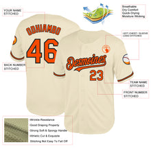 Load image into Gallery viewer, Custom Cream Orange-Black Mesh Authentic Throwback Baseball Jersey
