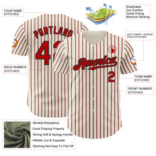 Charger l&#39;image dans la galerie, Custom Cream (Black White Pinstripe) Red-Black Authentic Baseball Jersey
