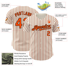 Charger l&#39;image dans la galerie, Custom Cream (Black Orange Pinstripe) Orange-Black Authentic Baseball Jersey
