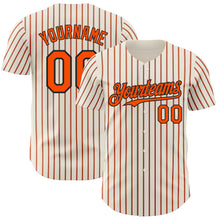 Charger l&#39;image dans la galerie, Custom Cream (Black Orange Pinstripe) Orange-Black Authentic Baseball Jersey
