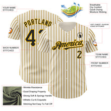 Load image into Gallery viewer, Custom Cream (Black Gold Pinstripe) Black-Gold Authentic Baseball Jersey
