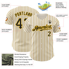 Charger l&#39;image dans la galerie, Custom Cream (Black Gold Pinstripe) Black-Gold Authentic Baseball Jersey
