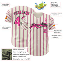 Загрузить изображение в средство просмотра галереи, Custom Cream (Black Pink Pinstripe) Pink-Black Authentic Baseball Jersey
