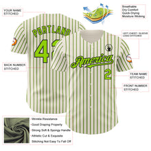 Загрузить изображение в средство просмотра галереи, Custom Cream (Black Neon Green Pinstripe) Neon Green-Black Authentic Baseball Jersey
