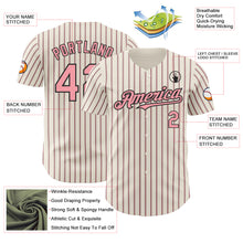 Charger l&#39;image dans la galerie, Custom Cream (Black Medium Pink Pinstripe) Medium Pink-Black Authentic Baseball Jersey
