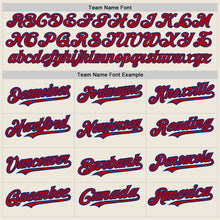 Load image into Gallery viewer, Custom Cream (Royal Red Pinstripe) Red-Royal Authentic Baseball Jersey
