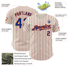 Загрузить изображение в средство просмотра галереи, Custom Cream (Royal Orange Pinstripe) Royal-Orange Authentic Baseball Jersey
