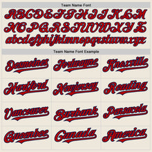 Load image into Gallery viewer, Custom Cream (Navy Red Pinstripe) Red-Navy Authentic Baseball Jersey
