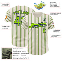 Charger l&#39;image dans la galerie, Custom Cream (Navy Neon Green Pinstripe) Neon Green-Navy Authentic Baseball Jersey
