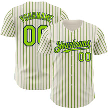 Charger l&#39;image dans la galerie, Custom Cream (Navy Neon Green Pinstripe) Neon Green-Navy Authentic Baseball Jersey
