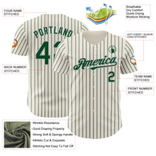 Charger l&#39;image dans la galerie, Custom Cream (Green Gray Pinstripe) Green-Gray Authentic Baseball Jersey
