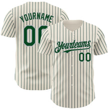 Charger l&#39;image dans la galerie, Custom Cream (Green Gray Pinstripe) Green-Gray Authentic Baseball Jersey
