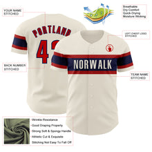 Load image into Gallery viewer, Custom Cream Red-Navy Authentic Baseball Jersey
