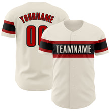 Load image into Gallery viewer, Custom Cream Red-Black Authentic Baseball Jersey
