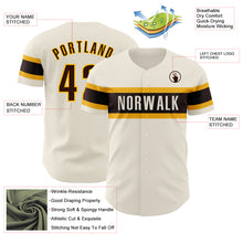 Load image into Gallery viewer, Custom Cream Brown-Gold Authentic Baseball Jersey
