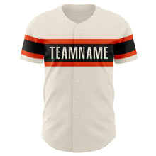 Load image into Gallery viewer, Custom Cream Orange-Black Authentic Baseball Jersey
