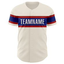 Load image into Gallery viewer, Custom Cream Red-Royal Authentic Baseball Jersey
