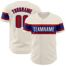 Load image into Gallery viewer, Custom Cream Red-Royal Authentic Baseball Jersey
