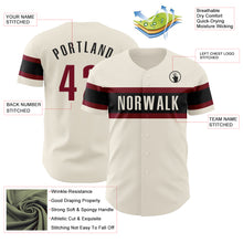 Load image into Gallery viewer, Custom Cream Crimson-Black Authentic Baseball Jersey
