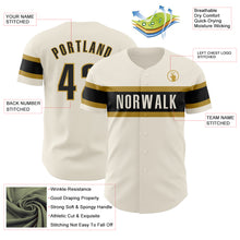 Load image into Gallery viewer, Custom Cream Black-Old Gold Authentic Baseball Jersey
