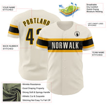 Load image into Gallery viewer, Custom Cream Black-Gold Authentic Baseball Jersey
