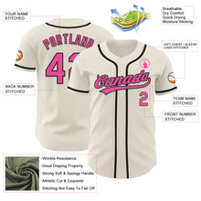 Load image into Gallery viewer, Custom Cream Pink-Black Authentic Baseball Jersey
