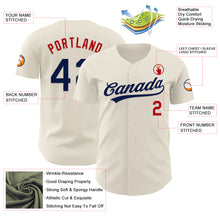 Load image into Gallery viewer, Custom Cream Navy-Red Authentic Baseball Jersey
