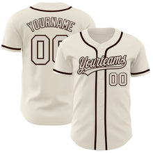 Load image into Gallery viewer, Custom Cream Brown Authentic Baseball Jersey
