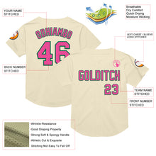 Charger l&#39;image dans la galerie, Custom Cream Pink-Kelly Green Mesh Authentic Throwback Baseball Jersey
